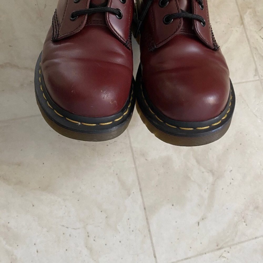 $180 Dr. Martens 1460 8-eye Burgundy Leather Lace-Up Combat Moto Boots Size 6 - Picture 11 of 15